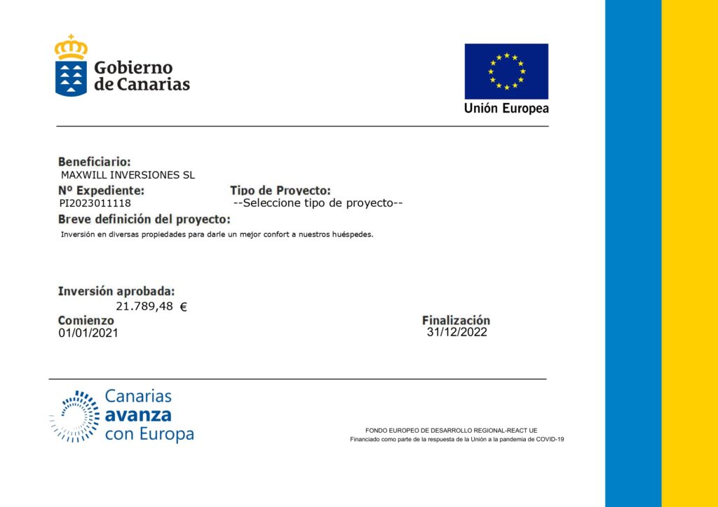 Canarias Avanza con Europa. Maxill inversiones.